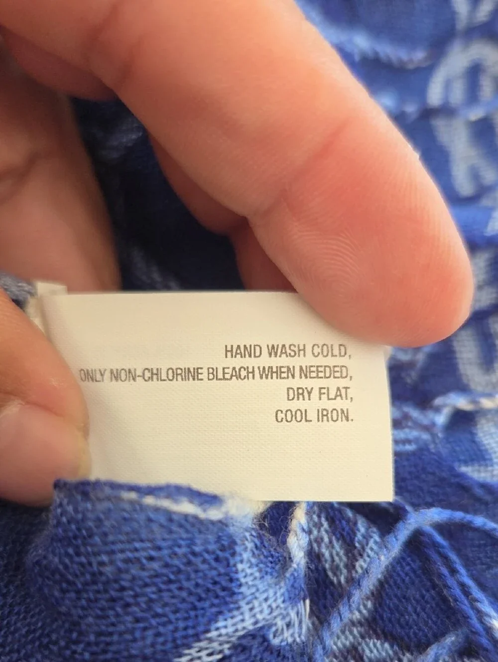 Old Navy Oversize Blue Patterned Fringe Scarf
